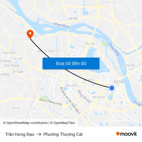 Trần Hưng Đạo to Phường Thượng Cát map