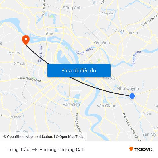 Trưng Trắc to Phường Thượng Cát map