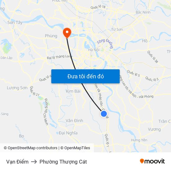 Vạn Điểm to Phường Thượng Cát map