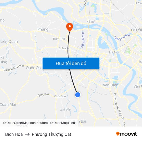 Bích Hòa to Phường Thượng Cát map