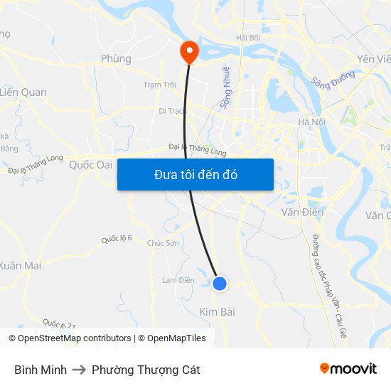 Bình Minh to Phường Thượng Cát map