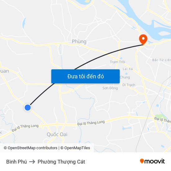 Bình Phú to Phường Thượng Cát map