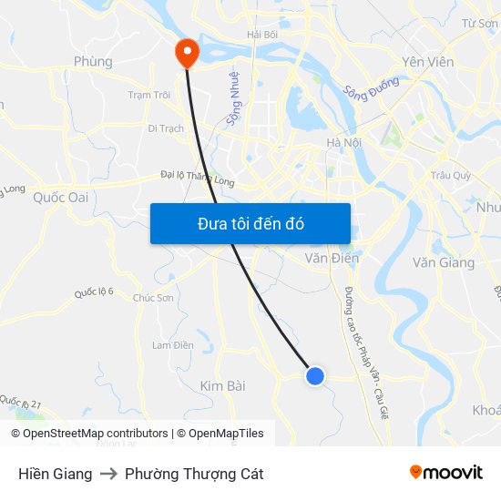 Hiền Giang to Phường Thượng Cát map