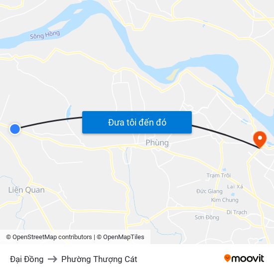 Đại Đồng to Phường Thượng Cát map