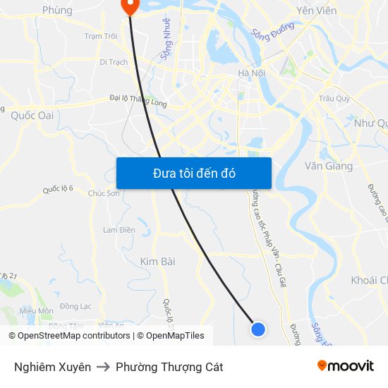 Nghiêm Xuyên to Phường Thượng Cát map