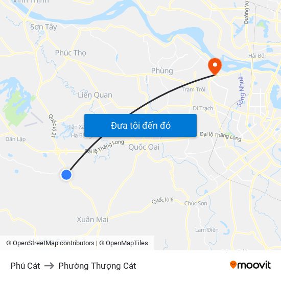 Phú Cát to Phường Thượng Cát map