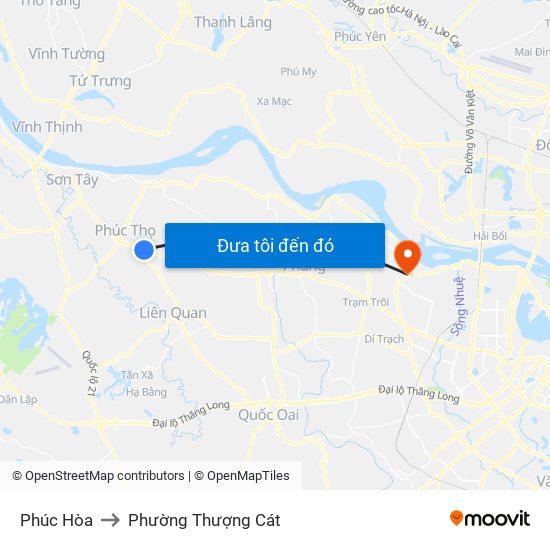 Phúc Hòa to Phường Thượng Cát map