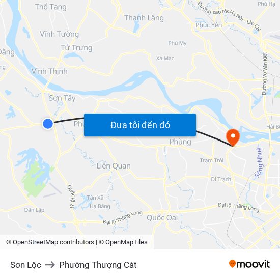 Sơn Lộc to Phường Thượng Cát map