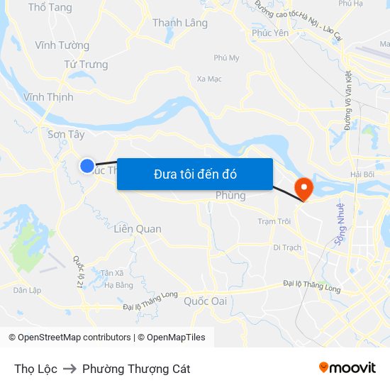 Thọ Lộc to Phường Thượng Cát map