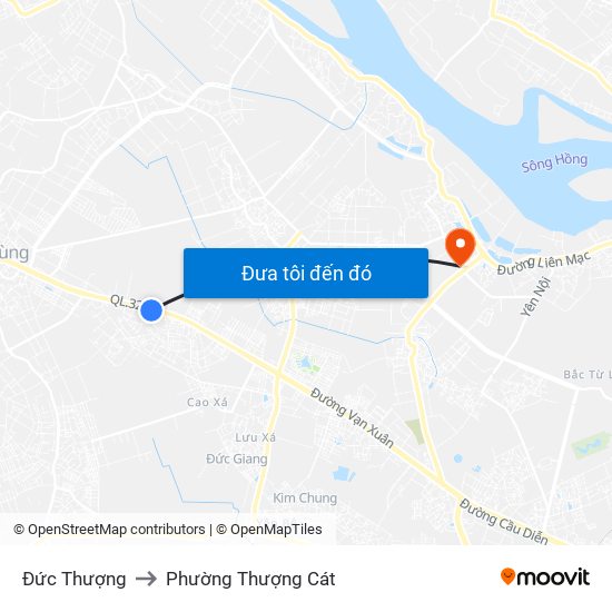 Đức Thượng to Phường Thượng Cát map