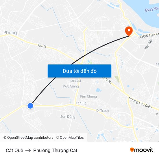 Cát Quế to Phường Thượng Cát map