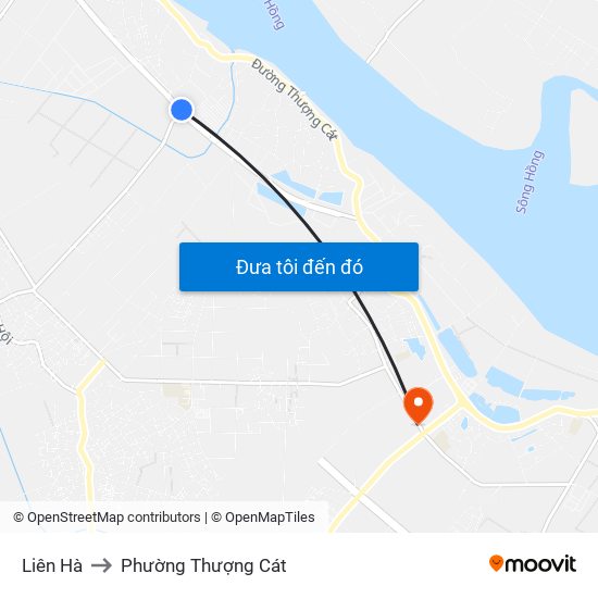 Liên Hà to Phường Thượng Cát map