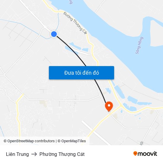 Liên Trung to Phường Thượng Cát map