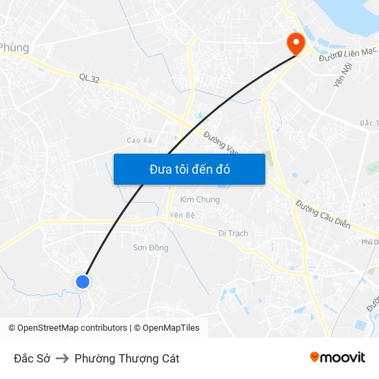 Đắc Sở to Phường Thượng Cát map