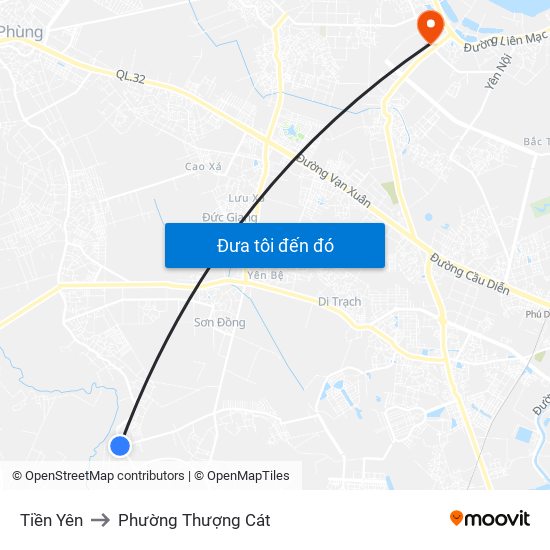 Tiền Yên to Phường Thượng Cát map