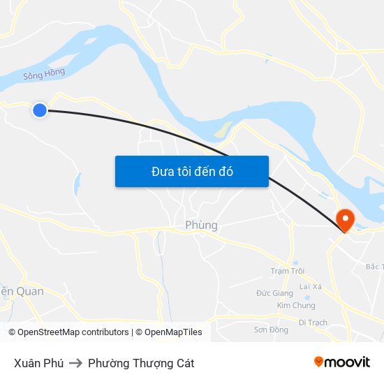 Xuân Phú to Phường Thượng Cát map