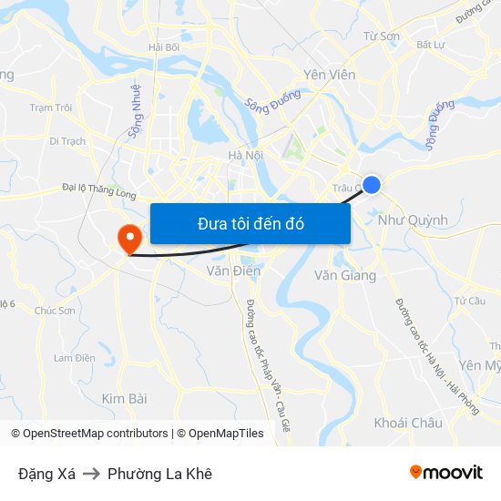 Đặng Xá to Phường La Khê map