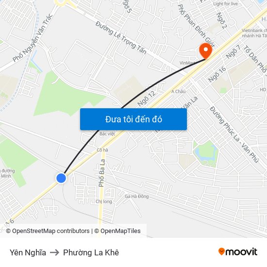 Yên Nghĩa to Phường La Khê map