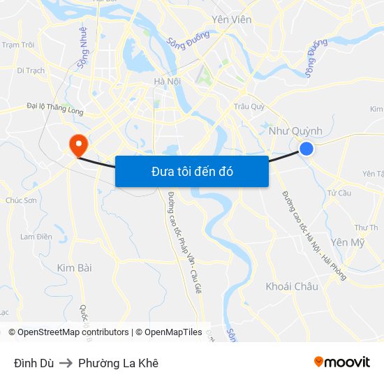 Đình Dù to Phường La Khê map