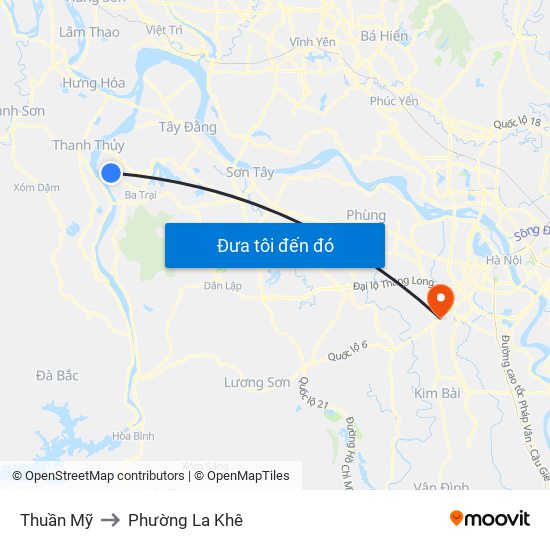 Thuần Mỹ to Phường La Khê map