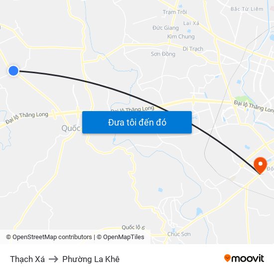 Thạch Xá to Phường La Khê map