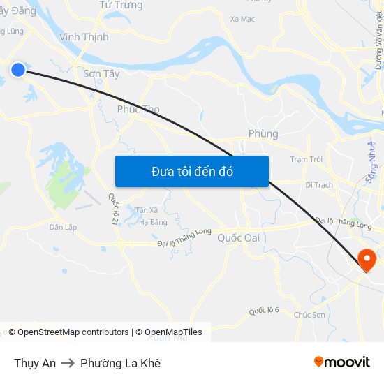 Thụy An to Phường La Khê map