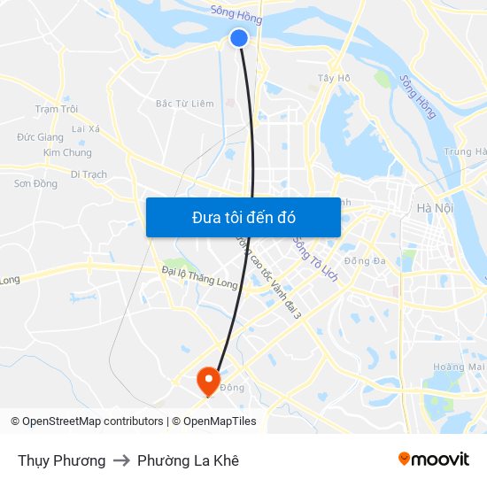 Thụy Phương to Phường La Khê map