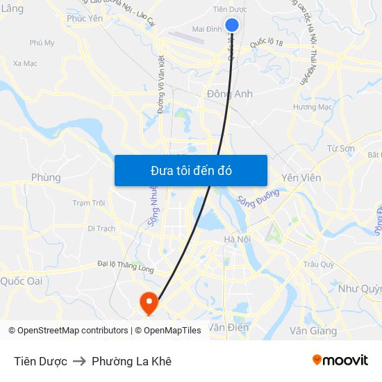 Tiên Dược to Phường La Khê map