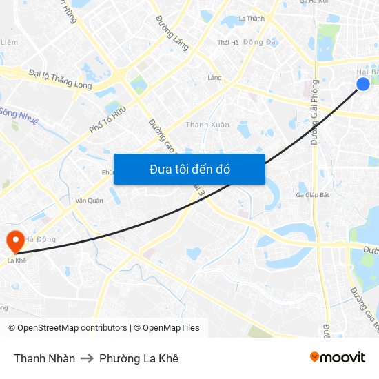 Thanh Nhàn to Phường La Khê map