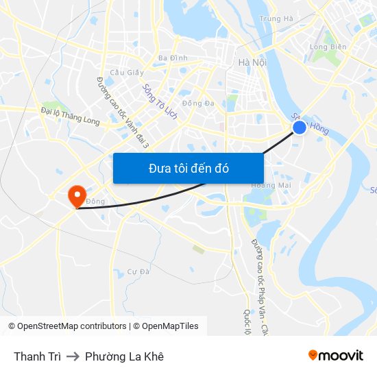 Thanh Trì to Phường La Khê map