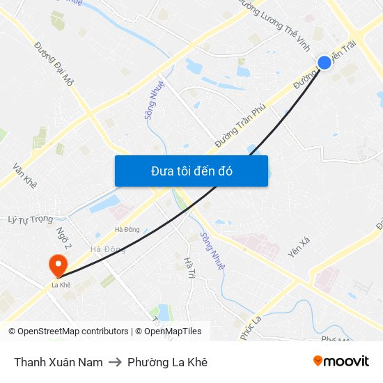 Thanh Xuân Nam to Phường La Khê map