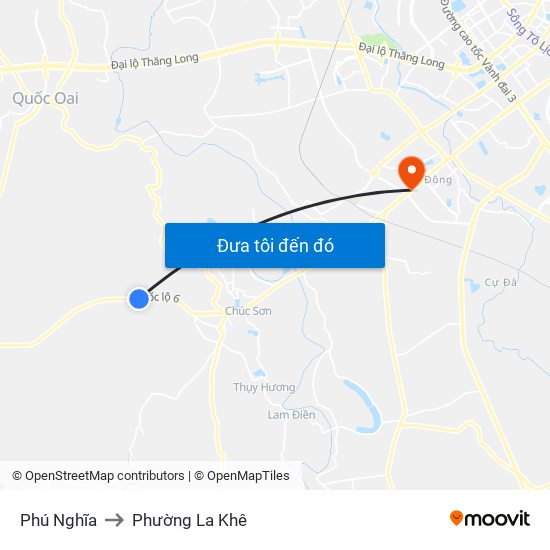 Phú Nghĩa to Phường La Khê map