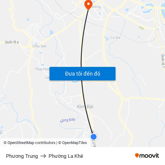 Phương Trung to Phường La Khê map