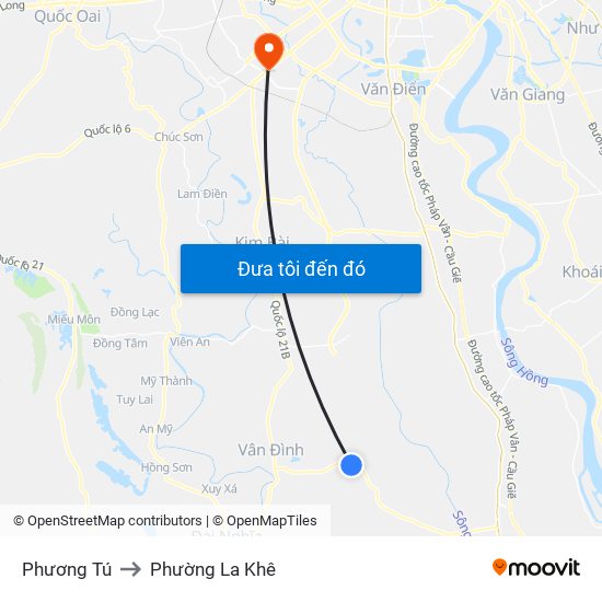 Phương Tú to Phường La Khê map