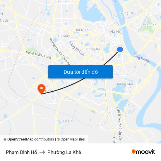 Phạm Đình Hổ to Phường La Khê map