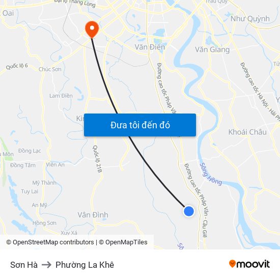 Sơn Hà to Phường La Khê map