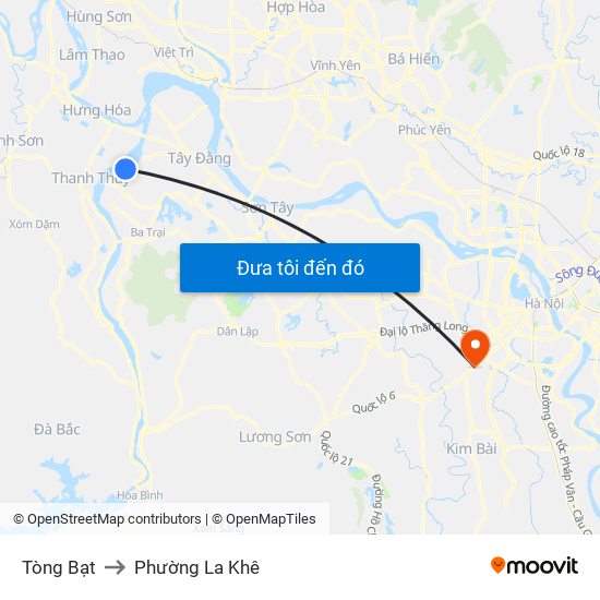 Tòng Bạt to Phường La Khê map