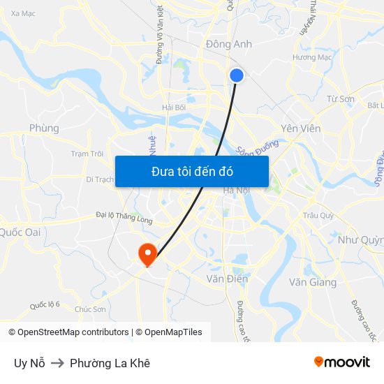 Uy Nỗ to Phường La Khê map