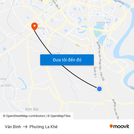 Văn Bình to Phường La Khê map