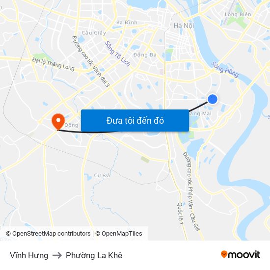 Vĩnh Hưng to Phường La Khê map