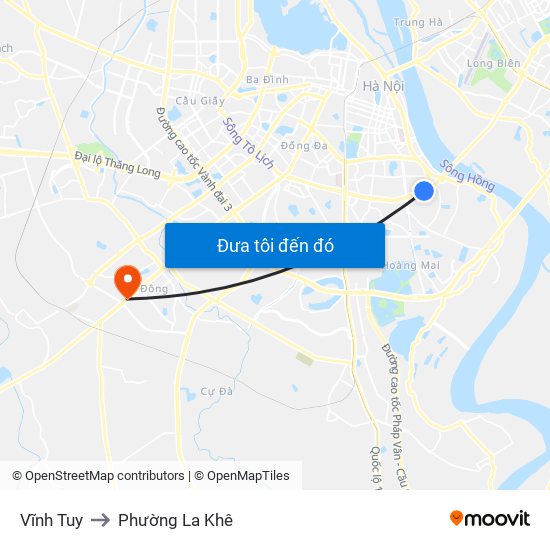 Vĩnh Tuy to Phường La Khê map