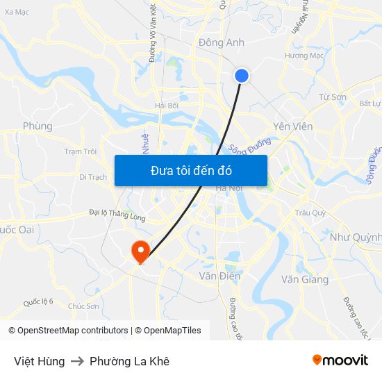 Việt Hùng to Phường La Khê map