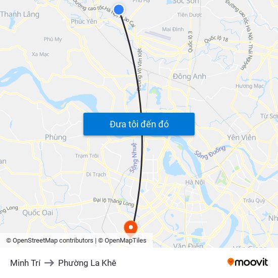 Minh Trí to Phường La Khê map