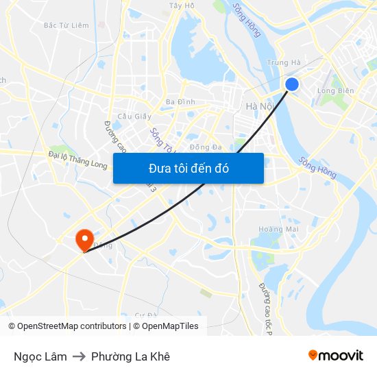 Ngọc Lâm to Phường La Khê map