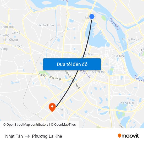 Nhật Tân to Phường La Khê map