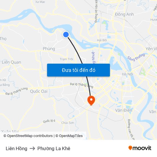 Liên Hồng to Phường La Khê map