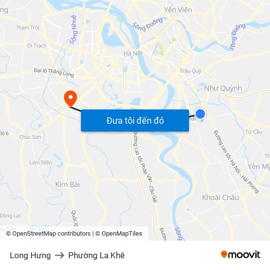 Long Hưng to Phường La Khê map