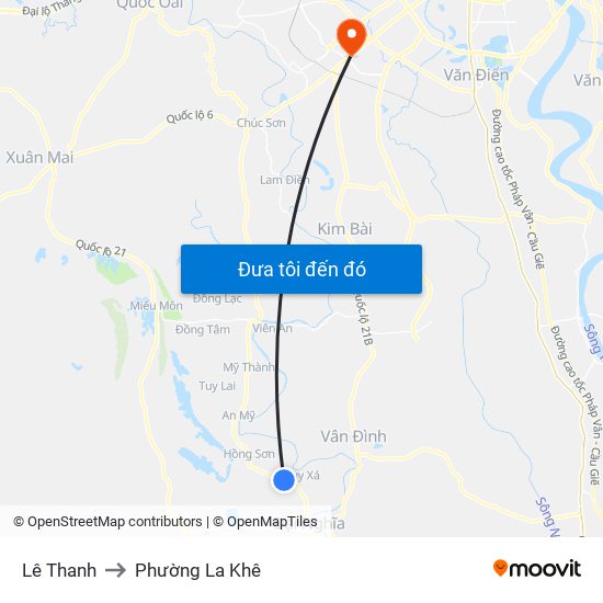 Lê Thanh to Phường La Khê map