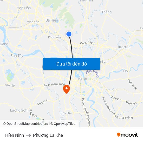 Hiền Ninh to Phường La Khê map