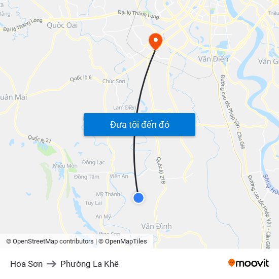 Hoa Sơn to Phường La Khê map